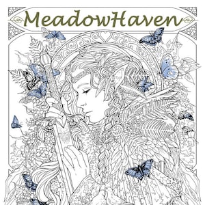 MeadowHaven Fantasy Art Coloring Book -DIGITAL PDF COPY-