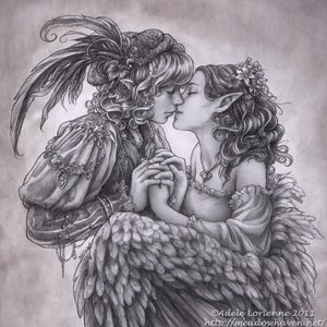 Original fantasy art print: &quot;Love Sings&quot;