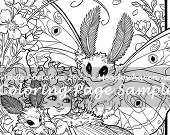 A Meadowhaven Fantasy Coloring Page Download: "A Bright Evening"