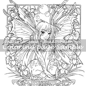 A Meadowhaven Fantasy Coloring Page Download: "Fairy Bubbles"