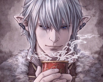 FFXIV Haurchefant Greystone color art print