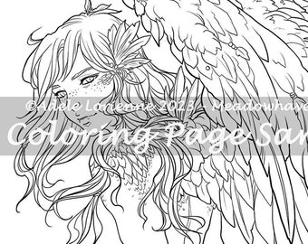 A Meadowhaven Fantasy Coloring Page Download: "Zephyr"