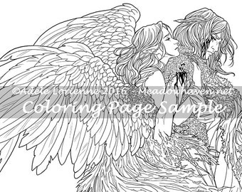 A Meadowhaven Fantasy Coloring Page Download: "Divide the Sky"