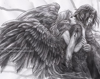 Original fantasy art print "Divide the Sky"