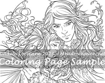 A Meadowhaven Fantasy Coloring Page Download: "Treasures"