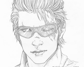 ORIGINAL ART: FFXV Ignis Scientia in pencils Original Art plus sketchpage Print Bundle FF15