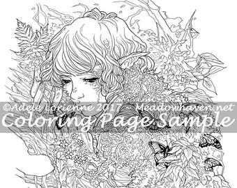A Meadowhaven Fantasy Coloring Page Download: "Stillness"