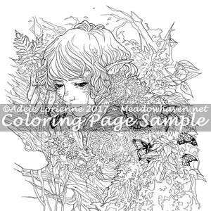 A Meadowhaven Fantasy Coloring Page Download: &quot;Stillness&quot;
