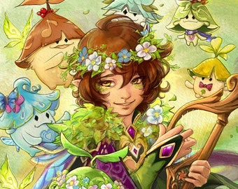 Forest Harmony original fantasy character art print