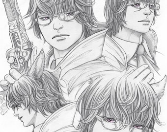 FFXIV Koana Dawntrail sketchpage art print