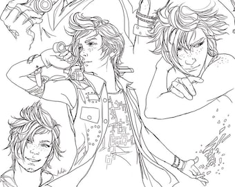 FFXV Prompto sketchpage art print #1