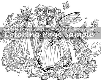 A Meadowhaven Fantasy Coloring Page Download: "Fairy Gift"