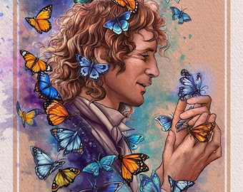 Doctor Who Eighth Doctor with Butterflies art print "Metamorphosis"