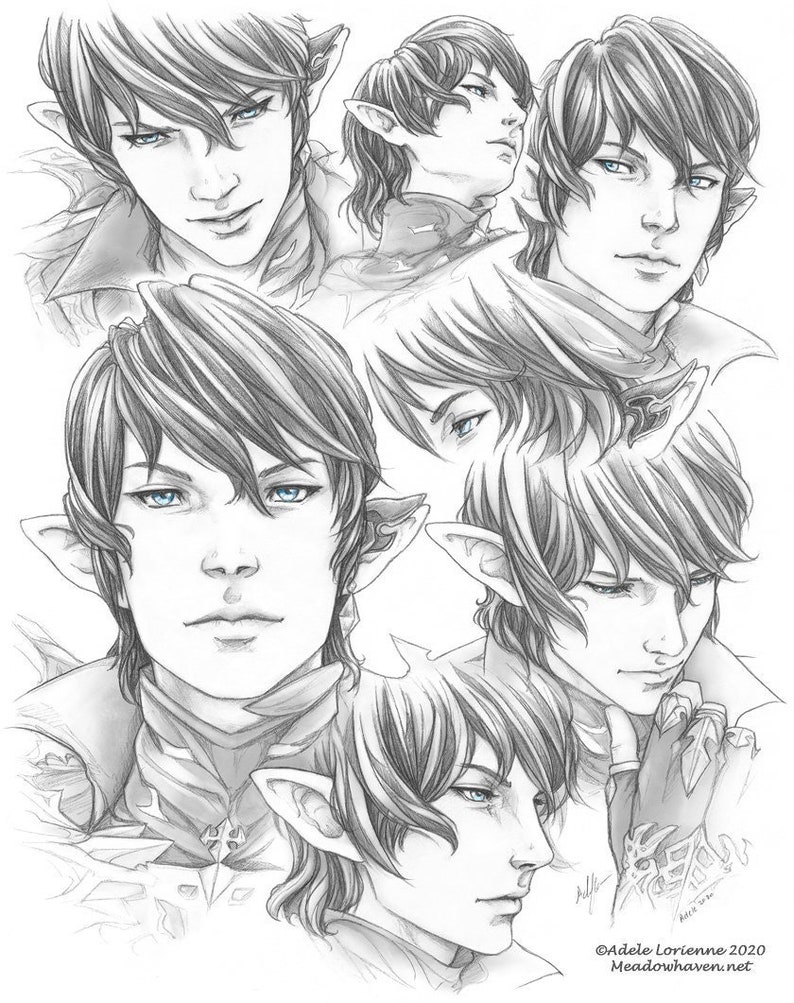 FFXIV Ser Aymeric sketchpage art print image 1