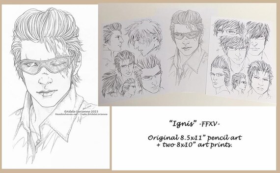 ORIGINAL ART: FFXV Ignis Scientia in Pencils Original Art Plus