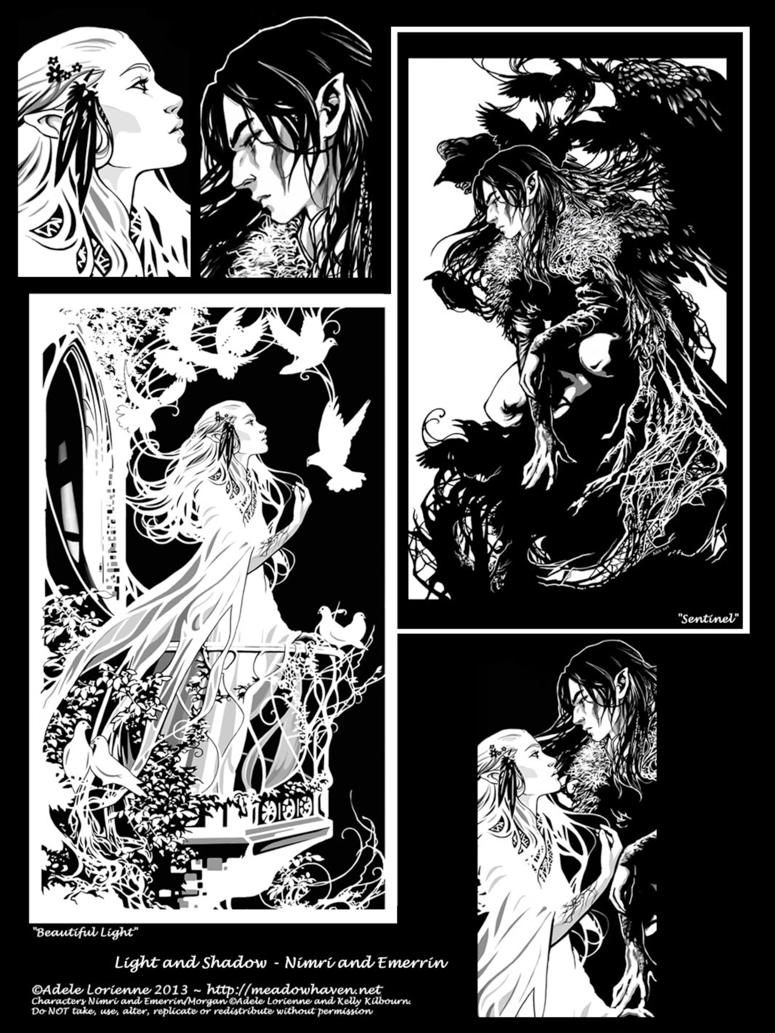 Original Fantasy Art Print shadow Sentinel Etsy