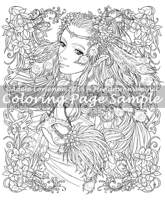 Een Meadowhaven Fantasie Kleurplaten Pagina Download Etsy