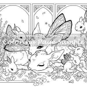 A Meadowhaven Fantasy Coloring Page Download: "Clover Morning"