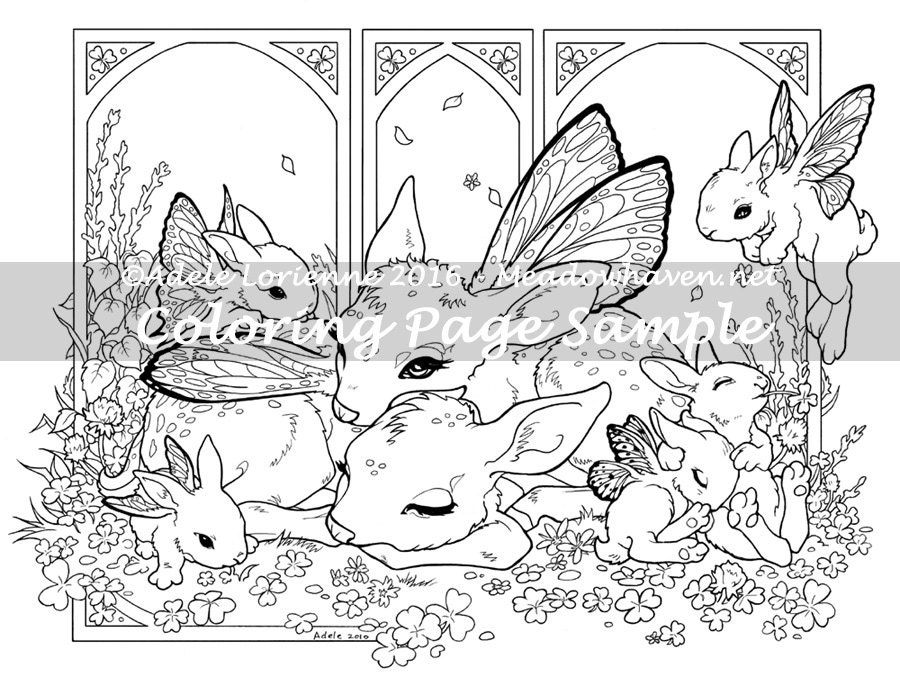 Een Meadowhaven Fantasie Kleurplaten Pagina Download Etsy