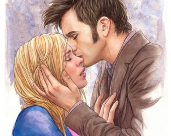 Doctor Who art print "In An Endless Dream I Loved You" Ten Rose