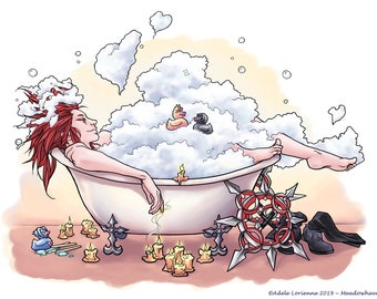 Kingdom Hearts Axel Lea art print -Bubblebath-