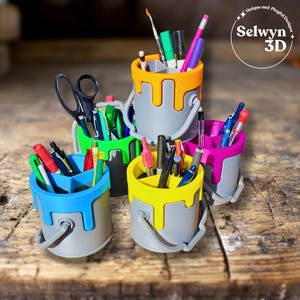 Pen Holder in Paint Bucket Design – Creative Desk Organizer in Multiple Colours