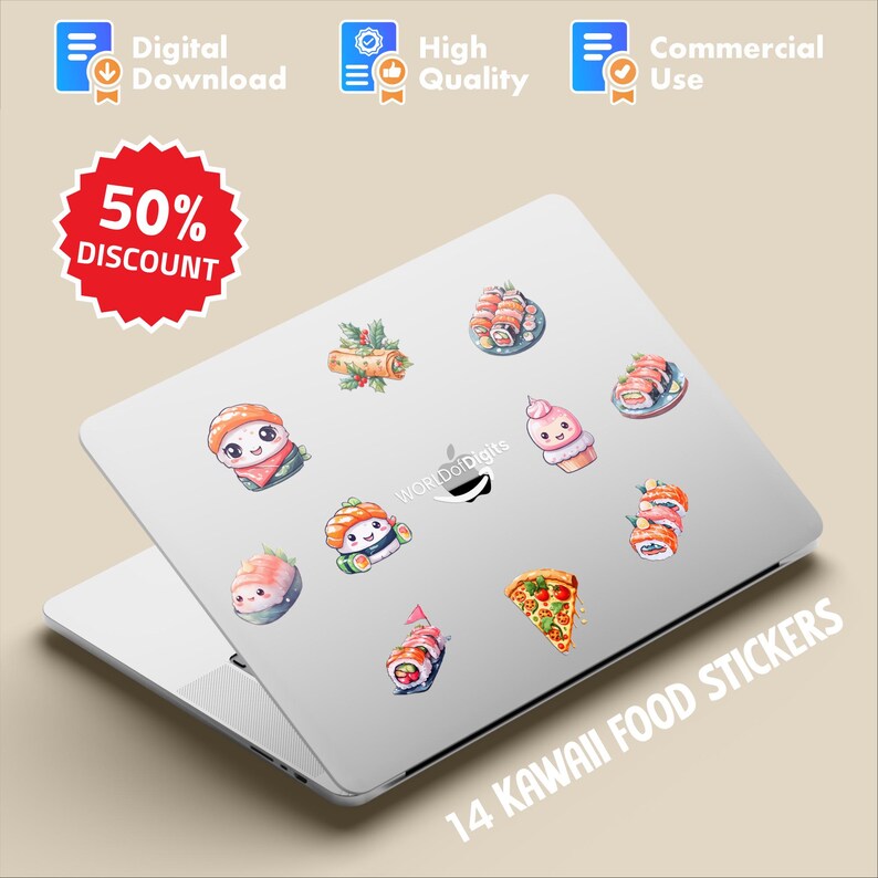 Kawaii Anime Food Sticker Clipart Bundle: Chibi Dessert Graphics (PNG ...