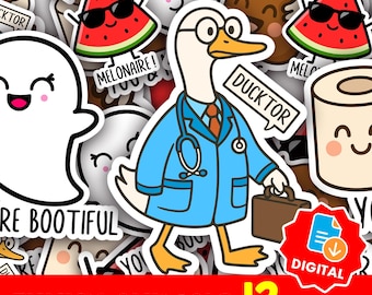 Funny Animal Quote Sticker Bundle: Sarcastic PNG Designs (Digital Download for Cricut & Sublimation)