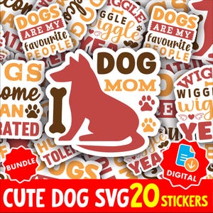 Kawaii Dog Stickers SVG Bundle | Cute Puppy Clipart Pack | Adorable Dog Sticker Set for Planners, Scrapbooking & Digital Crafts