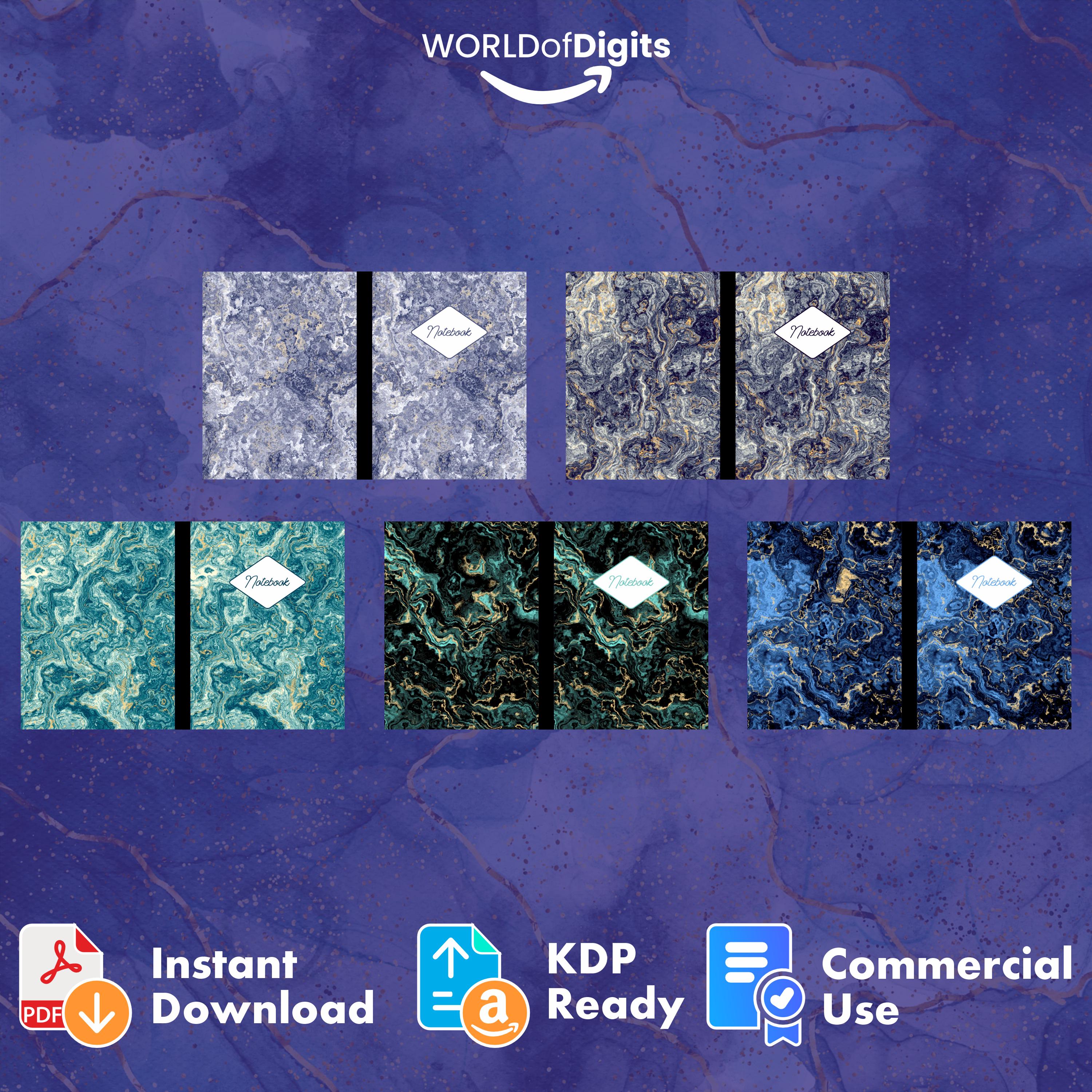 Marble Notebook Cover Templates: 50 KDP Ready PDF Designs - Etsy