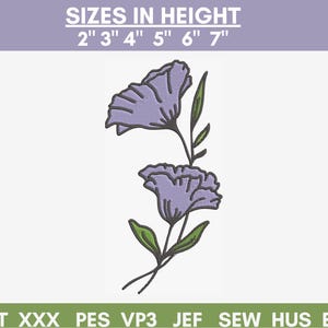 Tulip flower embroidery design, Tulip embroidery design, Flower embroidery design, Spring embroidery, 6 Sizes, Instant Download