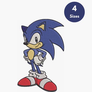 Sonic Hedgehog Embroidery Design: 5 Sizes (Instant Download)