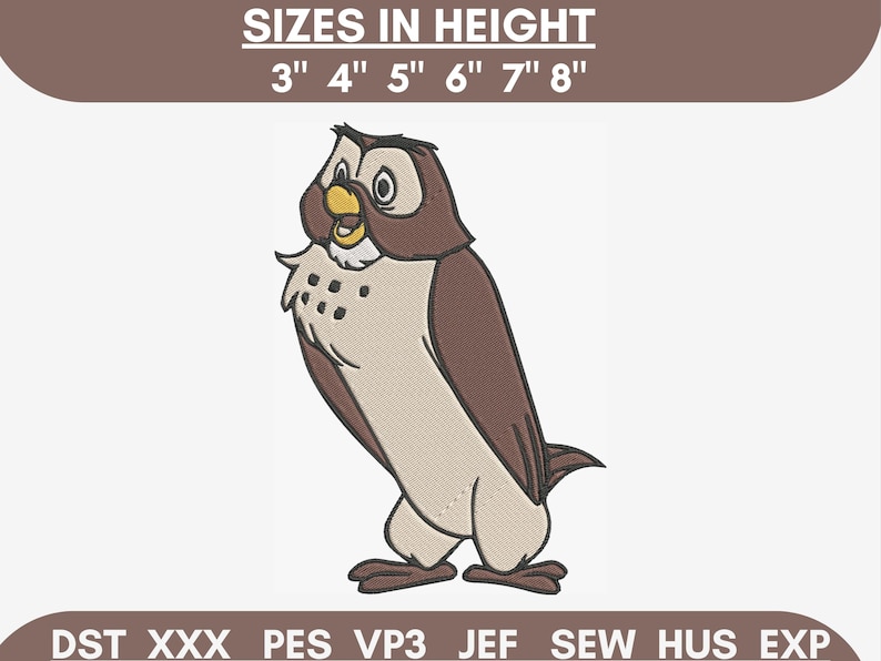 Winnie the pooh owl embroidery design