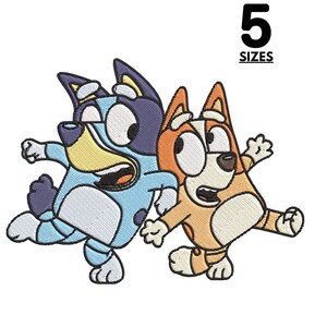 Bluey and Bingo Embroidery Design, Bluey embroidery and bingo embroidery file, Bluey embroidery design, 5 Sizes, Instant Download