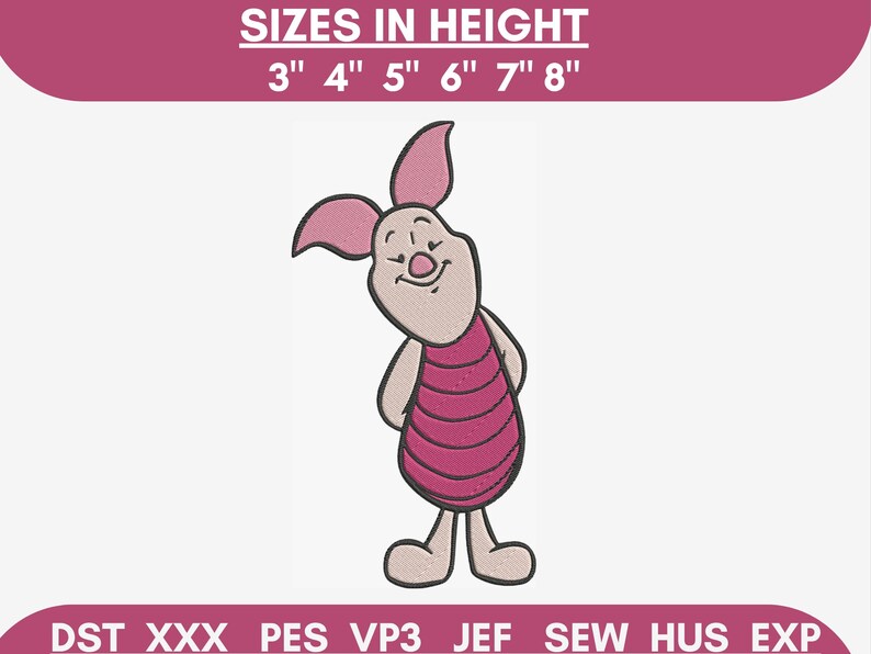 Winnie the pooh piglet embroidery design