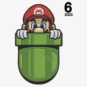 Mario Embroidery Design file, Super Mario machine embroidery design, Mario embroidery pattern, Machine embroidery, 6 Sizes,