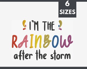 Rainbow Embroidery Design: Children's Decor (6 Sizes) (Instant Download)