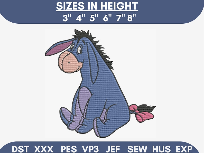 Winnie the pooh Iyor embroidery design