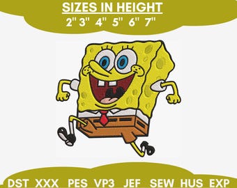 Stickmuster SpongeBob Schwammkopf, 6 Größen (Sofort-Download)