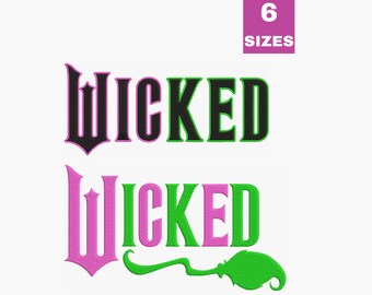 Wicked embroidery design: Elphaba Glinda Defy Gravity, Crewneck, Wizard of Oz Movie Fan Shirt, machine embroidery, 2 designs,6 Sizes