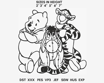Winnie the Pooh Embroidery Design: Friends, 6 Sizes (Digital Download)