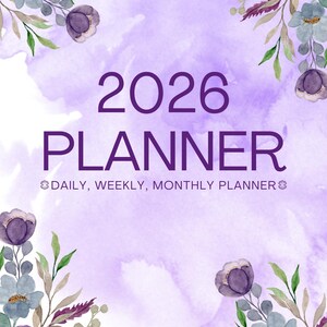 Plantilla editable de planificador Canva 2026 para KDP Interior / Diseño minimalista diario, semanal y mensual / Organizador imprimible en PDF / Tamaño carta A4/A5