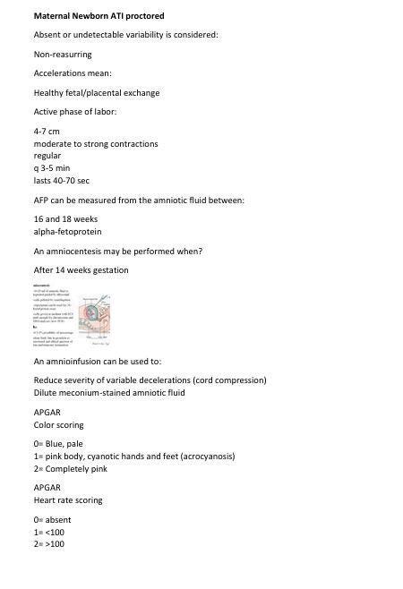 Maternal Newborn ATI proctored exam study guide