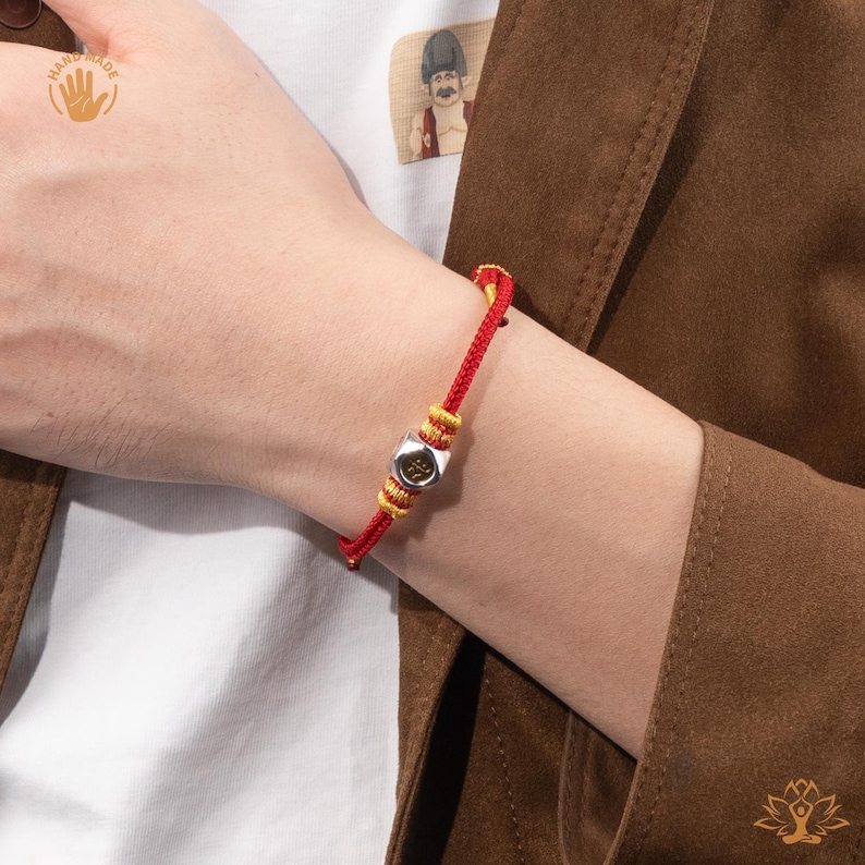 Mahasthamaprapta Buddha-armband, häststjärntecken röd tråd, tibetansk buddhistisk väktaramulet handgjord bild 8