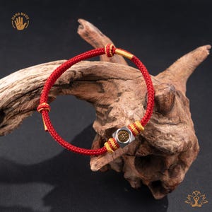 Mahasthamaprapta Buddha-armband, häststjärntecken röd tråd, tibetansk buddhistisk väktaramulet handgjord bild 2
