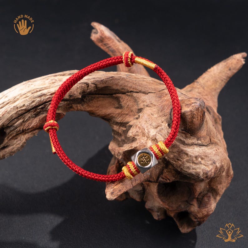 Mahasthamaprapta Buddha-armband, häststjärntecken röd tråd, tibetansk buddhistisk väktaramulet handgjord bild 2
