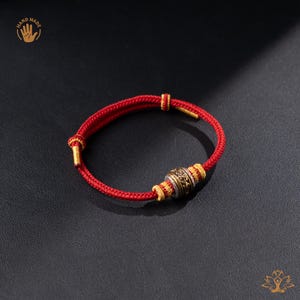 Handwoven Red String Bracelet with Rotating Pixiu Bead, Wealth Attraction & Protection Talisman, Adjustable
