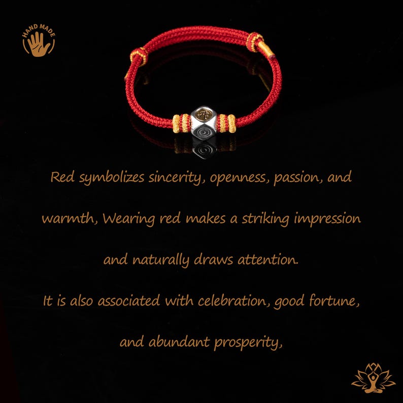 Mahasthamaprapta Buddha-armband, häststjärntecken röd tråd, tibetansk buddhistisk väktaramulet handgjord bild 3