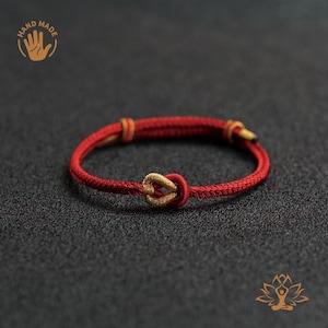Handwoven Adjustable Couple Bracelets, Never Part Knot Red String Protection Bracelet, Tibet Buddhist Spiritual talisman, Perfect Gift idea