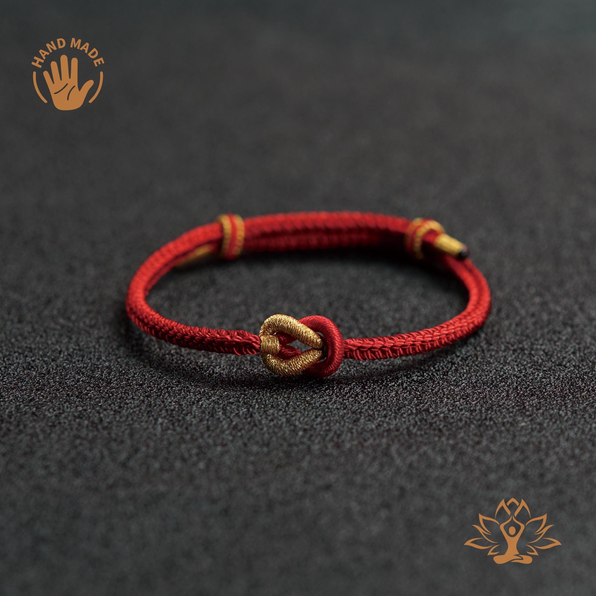 Handwoven Adjustable Couple Bracelets, Never Part Knot Red String Protection Bracelet, Tibet Buddhist Spiritual talisman, Perfect Gift idea